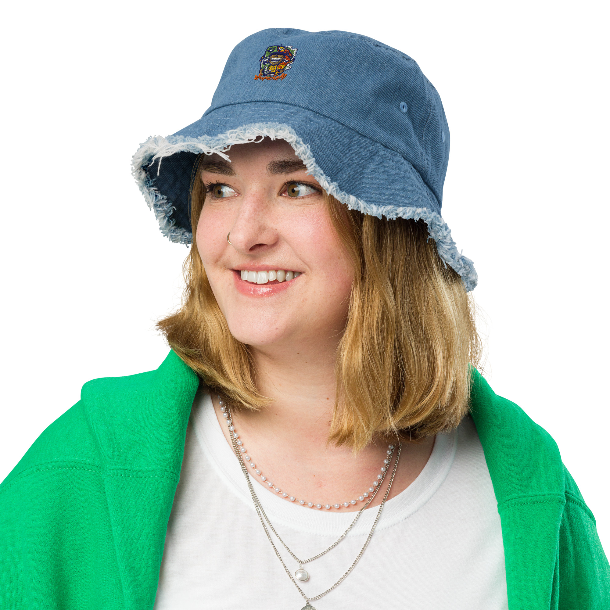 Distressed denim bucket hat - Gaudium