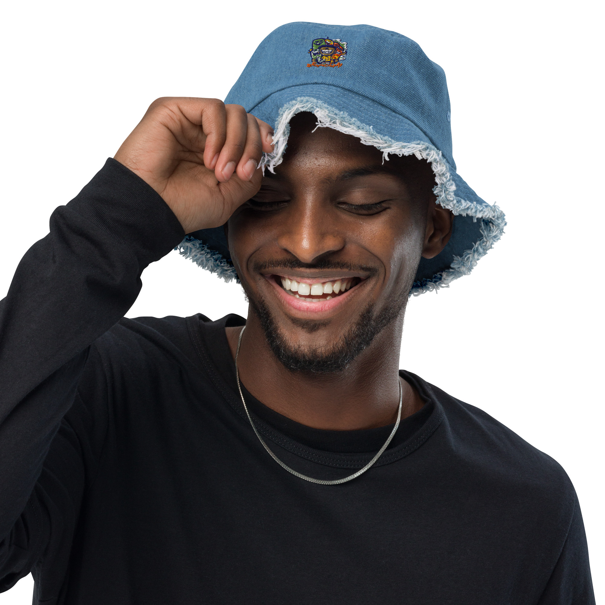 Distressed denim bucket hat - Gaudium